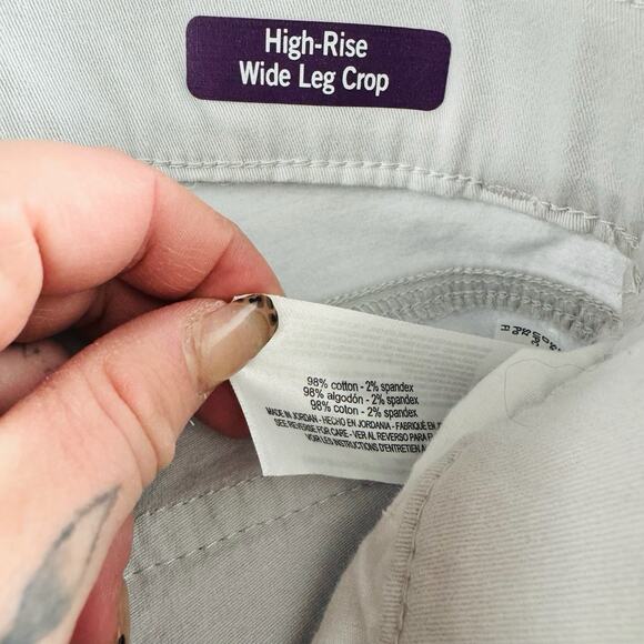 Gloria Vanderbilt Shape Effect High Rise Wide Leg Cropped Gray Pants Women’s 8 - Picture 7 of 8